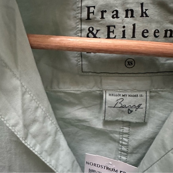 NWT Frank & Eileen green Barry shirt button down top collared XS cotton - Picture 3 of 8